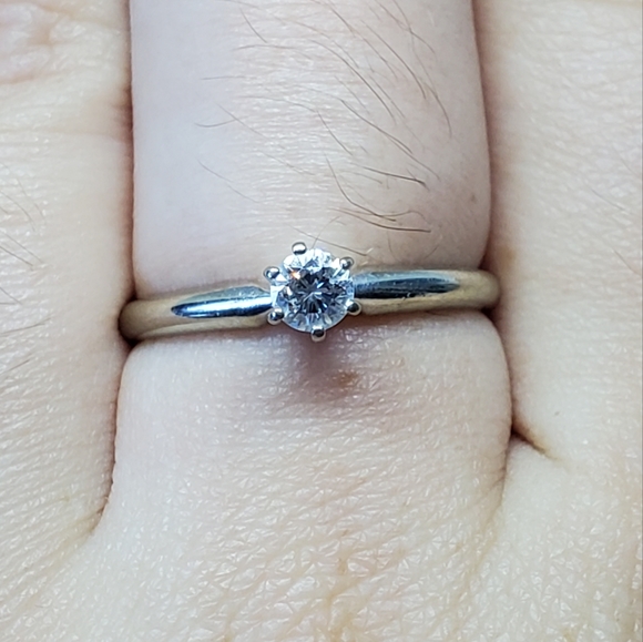 Vintage Prism-Lite Diamond 14k White Gold Engagement Ring - Picture 10 of 12
